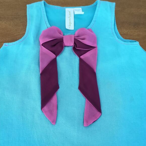 Matilda Jane Paint By Numbers All Wrapped Up Bow Linen Dress size 4 - Picture 2 of 11